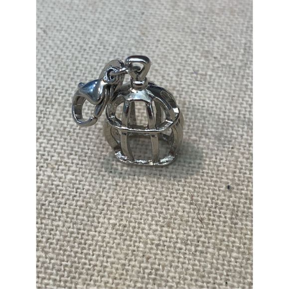Silver Bird Cage Jewelry Pendant Charm #Origami Owl - Picture 2 of 4